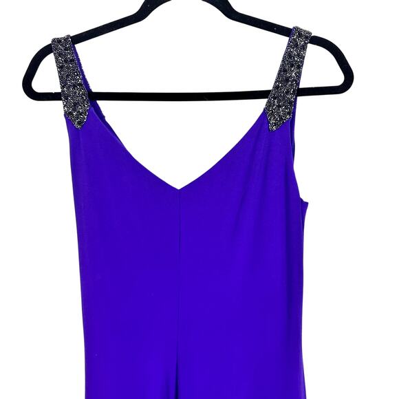 NWT Ralph Lauren Evening Faux Wrap Jersey Sheath Dress Spring Peak Purple Sz 12 - Picture 9 of 15